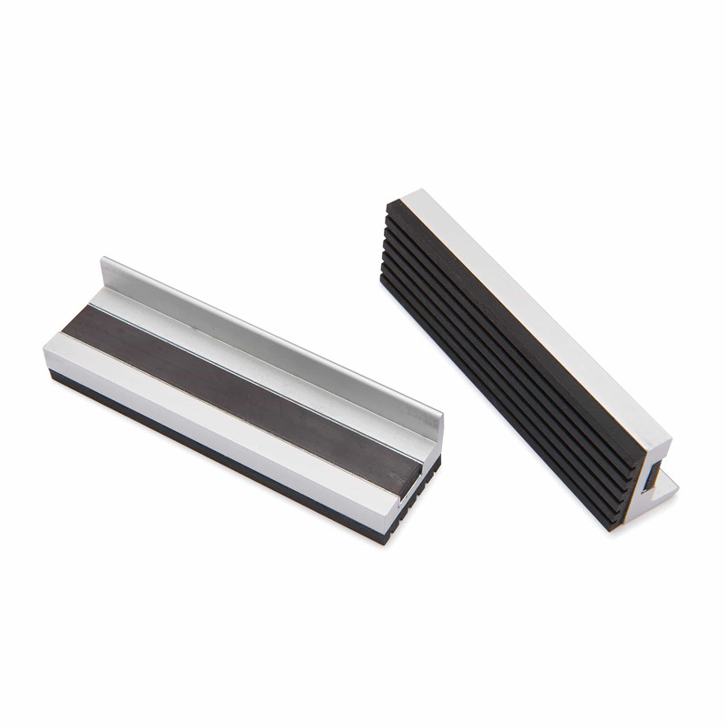 4" Aluminum Vise Jaws With Rubber Face - Pair